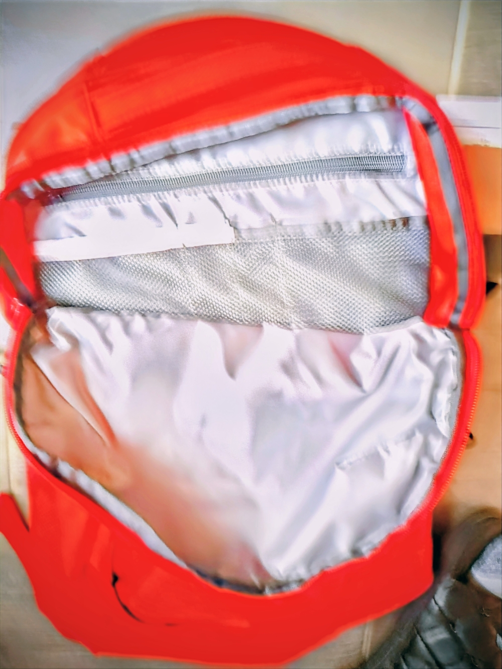The North Face Jester Backpack in Coral Red with Black Accents + Bonus Keychain - Picture 3 of 7